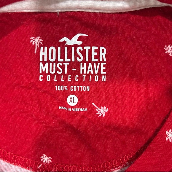 Hollister Men’s Red Short Sleeve Palm Tree Logo T-shirt 100% Cotton Tee Size XL - Picture 4 of 5